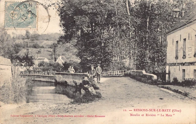 CPA Dept 60 Oise - Ressons sur le Matz Moulin et Rivière le Matz