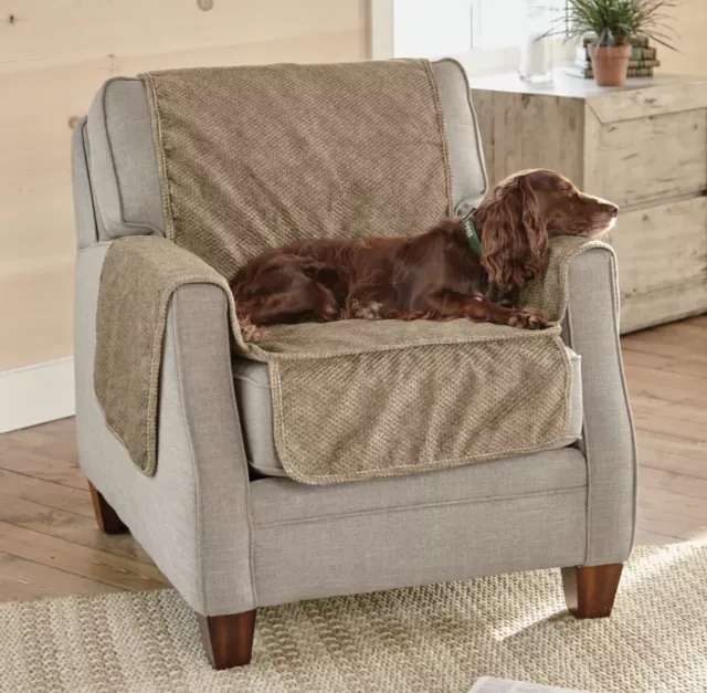 New Orvis Grip-Tight Furniture Sofa Chair  protector 23x25” Dog Tweed