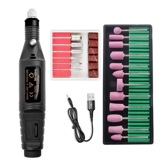 Plastic Sanding Machine Set Electric Pen Electric Drill Sanding Tool Nail T I8D6