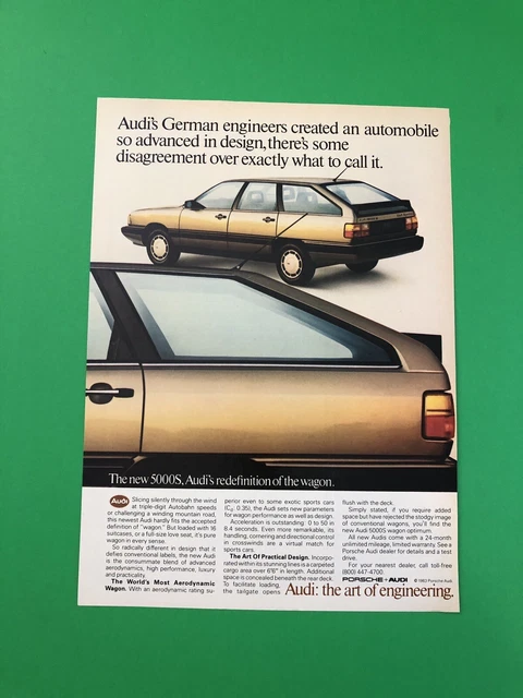 1983 1984 Audi 5000S Wagon Vintage Original Print Ad Advertisement Printed