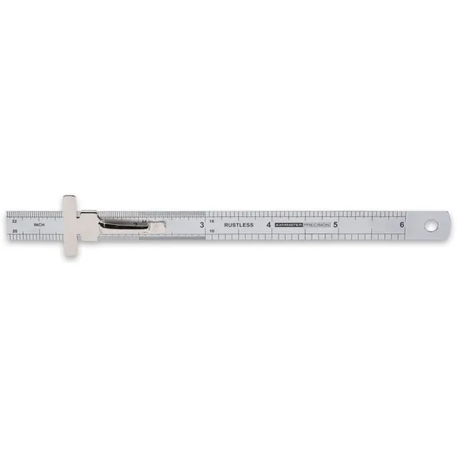 Axminster Professional 150mm Rule With Pocket Clip