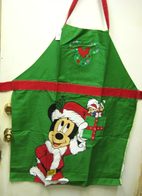 MICKEY MOUSE Chef's Christmas Apron Disneyland  NEW