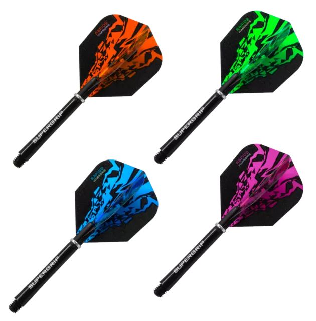 Harrows Rapide X Dart Flights + Supergrip Dart Stems Ensemble combiné