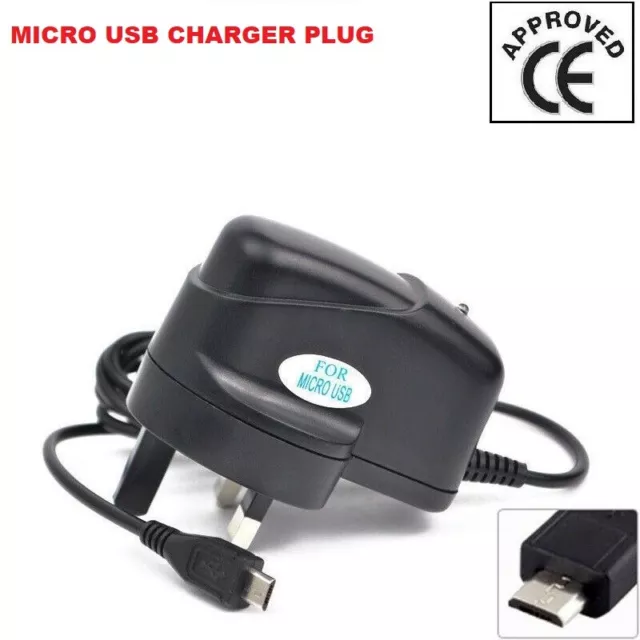 Pour Véritable Alcatel Noir UK Secteur USB Prise Port Chargeur + Micro USB Câble