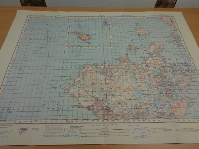 WW2 map entitled "SOLLAS" with SECRET ROCKET BASE INK STAMP (V1 & V2 ROCKETS)