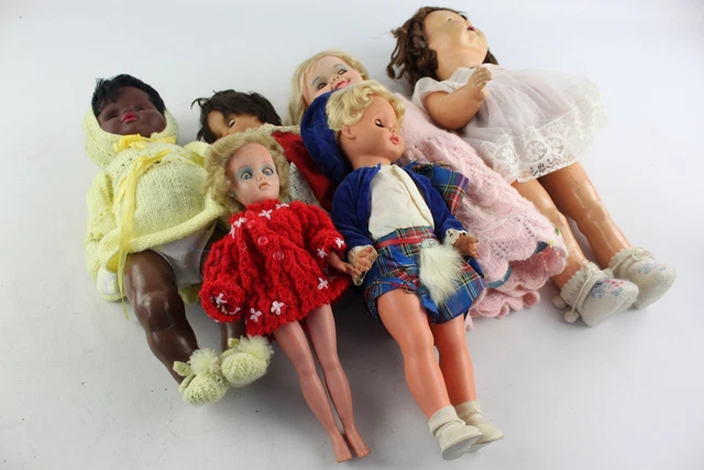 6 x Assorted Vintage DOLLS Inc. Composition, Crumpet / Tracy's Tea Party, Etc