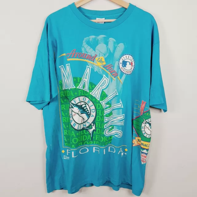 FLORIDA MARLINS MLB Salem Size XL T-Shirt Vintage 1992 Single Stitch Made in USA