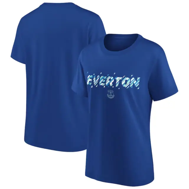 Everton Damen Fußball T-Shirt (Größe L) blau Fragment Grafik T-Shirt - neu