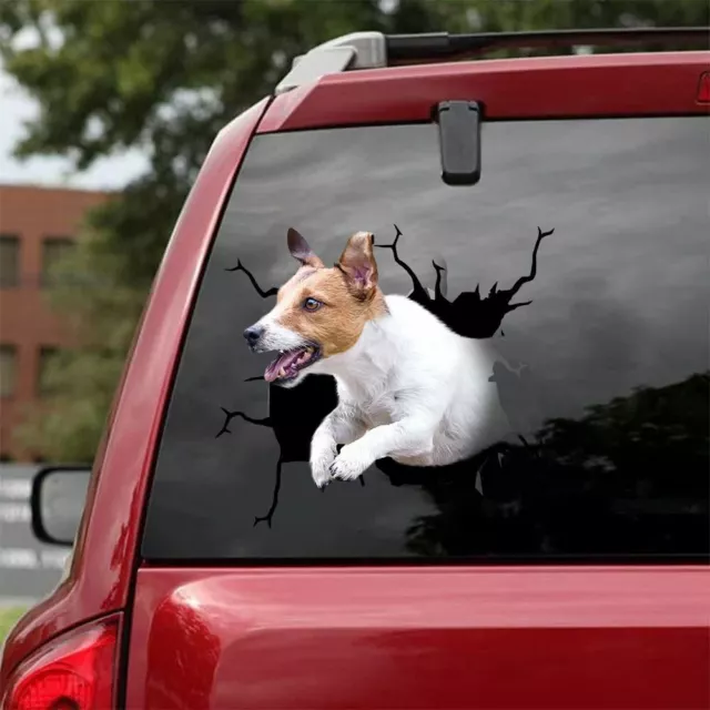 Angry Jack Russell Terrier car sticker, dogs vinyl decal, dogs decor