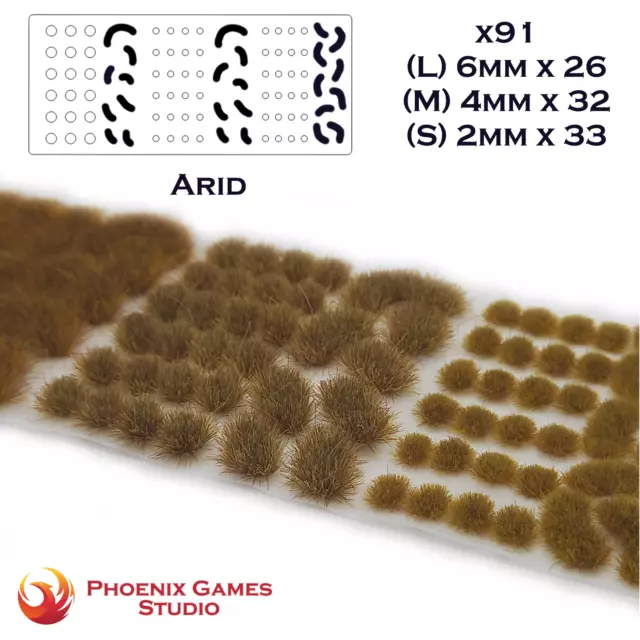 PGS Arid - Mixed size static grass tufts 2/4/6mm Model Scenery Railway Diorama