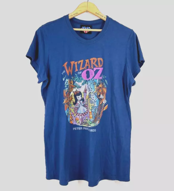 JUNKFOOD Shirt Womens Large The Wizard Of Oz Graphic Tee Peter Pan Records Retro