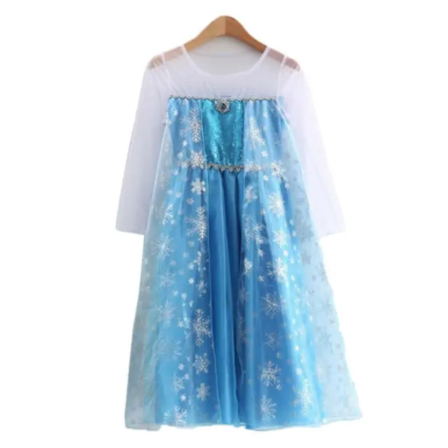 Costume Abito Elsa Bambine Frozen Principessa Anna Abiti da Festa Fantasioso Cosplay 6