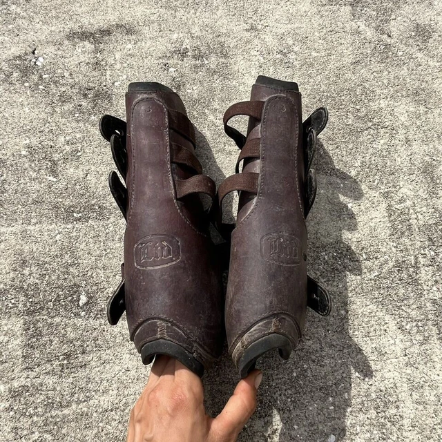 SIZE 3 BEVAL LTD Brown Leather Open Front Horse Jumping Boots 27.50 PicClick