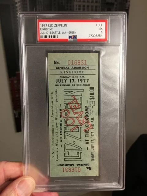 1977 Led Zeppelin Concert Ticket (PICK ONE) Seattle Washington PSA 2