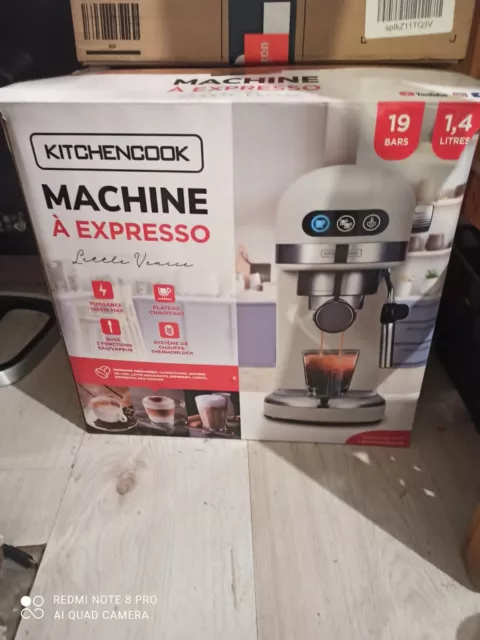 MACHINE A EXPRESSO 19 BARS AVEC BROYEUR AUTOMATIQUE 1450W COFIX LATTE DE  KITCHENCOOK