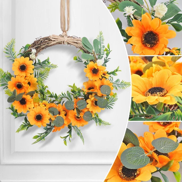 Spring Garland Rattan Home Door Decoration Pendant Easter Sunflower Decoration