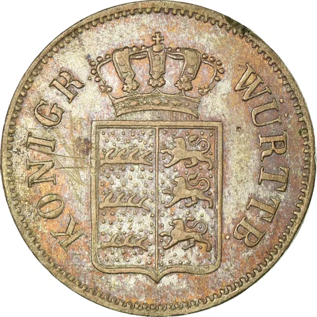 [#850534] Monnaie, Etats allemands, WURTTEMBERG, Wilhelm I, 6 Kreuzer, 1844, TTB