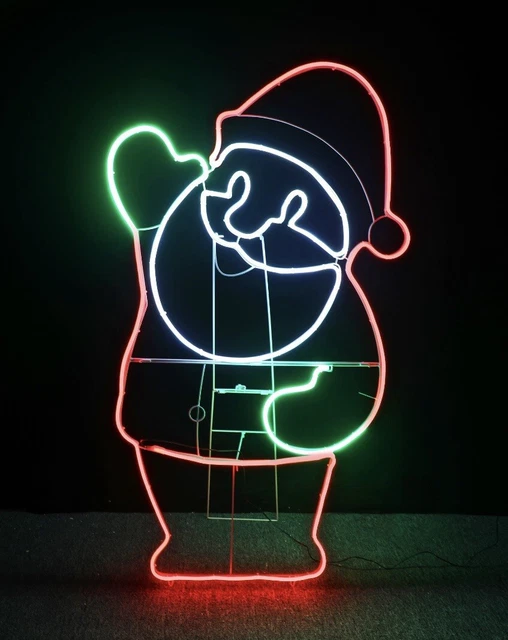 Holiday Time 4 Ft Neon Flex Effect Santa Christmas Outdoor Indoor Decoration New