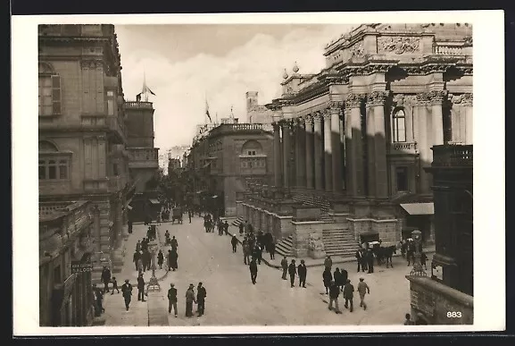 Ansichtskarte Valetta, Strada Reale 1936