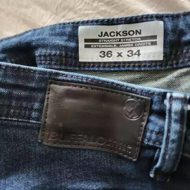 BUFFALO DAVID BITTON Jackson Straight Stretch Denim Blue Jeans Mens 36 ...