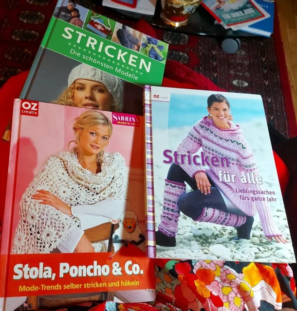 3 Bücher, Stricken, die schönsten Modelle, Stola,Poncho & Co., Stricken f. Alle