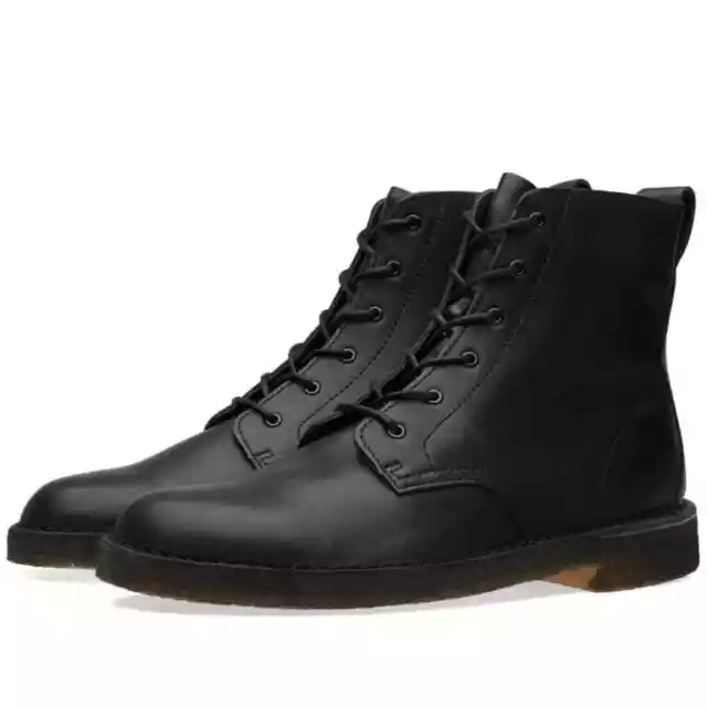 CLARKS ORIGINALS MENS DESERT MALI BOOTS Black Lea UK 6 7 8