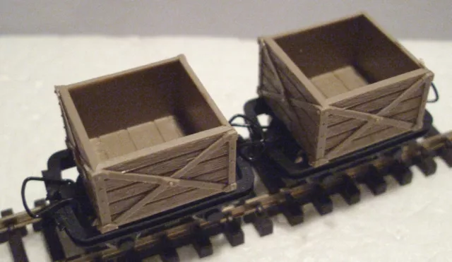 Roco 34603 - Narrow Gauge H0e/009 Planked Crate Wagon Set (2 Wagons) - T48 Post 3