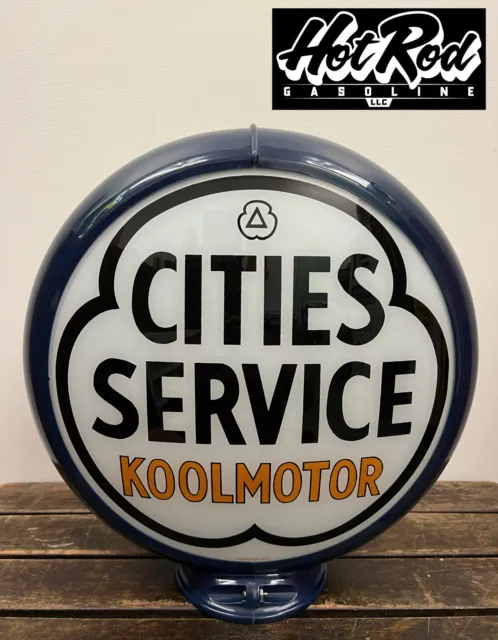 CITIES SERVICE Koolmotor Reproduction 13.5" Gas Pump Globe - (Dark Blue Body)