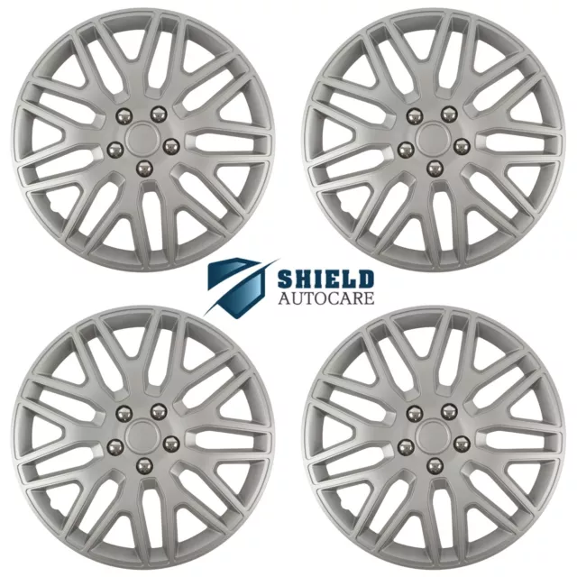 Wheel Trims 16" Hub Caps Dakar NC Plastic Covers Set of 4 Silver Fit R16