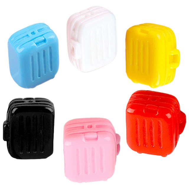 6Pcs Miniature Suitcase Mini Doll House Luggage Case Ornament Miniature Trunk 3