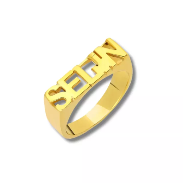 Premium Namensring 925Sterlingsilber 18Karat (750er Gold) vergoldet