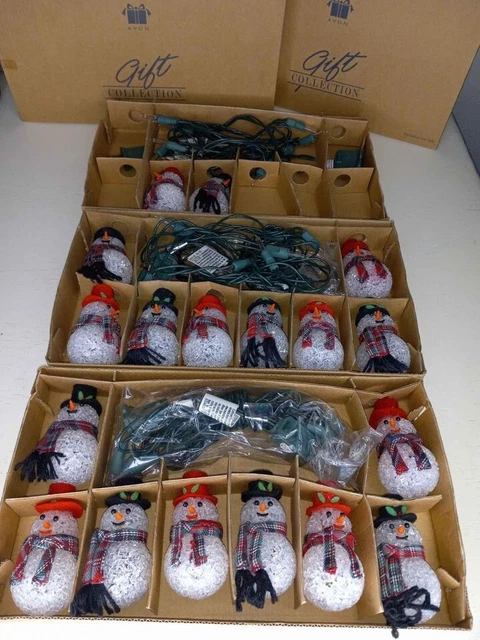 Avon 2000 chilly Sam melted Plastic Snowman light covers