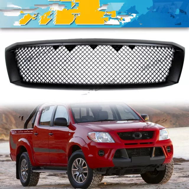 Honeycomb Mesh Grille Matte Black Grill Fits for 2005-2011 Toyota Hilux AU