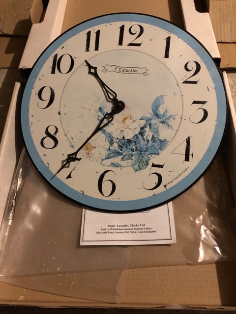 Horloge Murale Roger Lacelles Bois 50cm Style Anglais Vintage - À Quartz