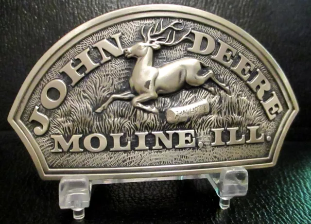 1983 John Deere 1876 Four 4 Leg Leaping Deer Log Trademark Logo Belt Buckle jd
