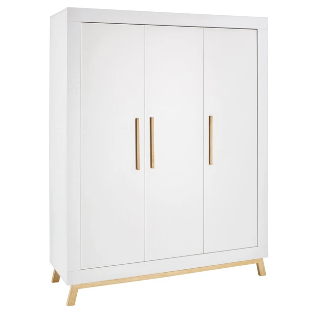 Schardt Kleiderschrank Miami White Schrank 3-türig weiß geölt TOP
