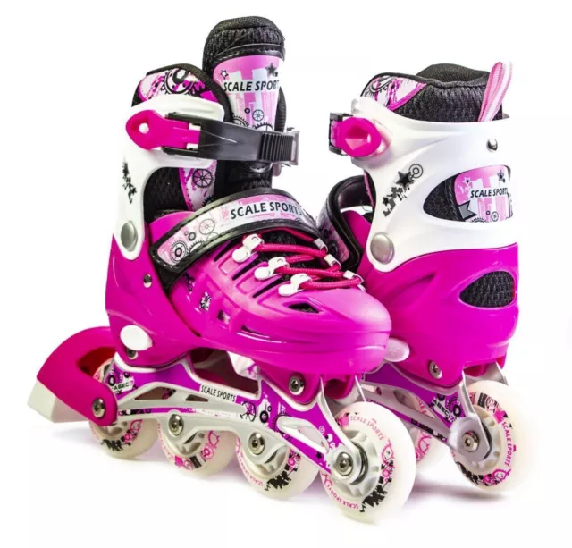 Inline Skates  Adjustable Roller Blades for Boys and Girls, Size Medium 2.5-5 UK