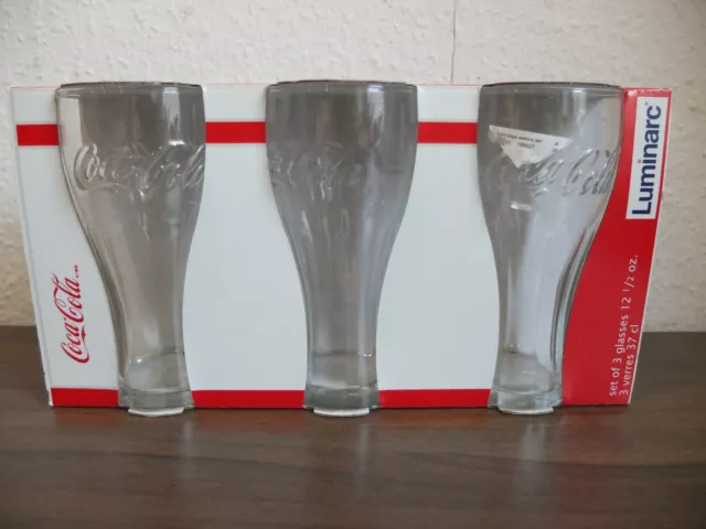 Luminarc Coca Cola Gläser Transparent  3 Stück NEU