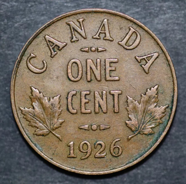 1926 Canada One Cent George V Small Cent 19.05mm Bronze Coin, FREE SHIPPING