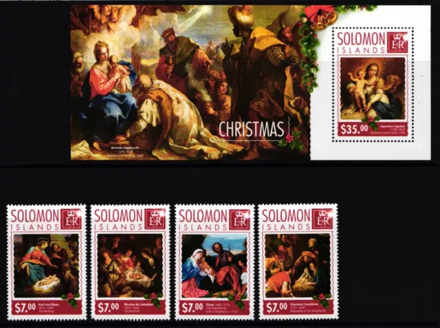 Isole Salomone 2882-2885 e blocco 358 nuovo di zecca Natale #II157