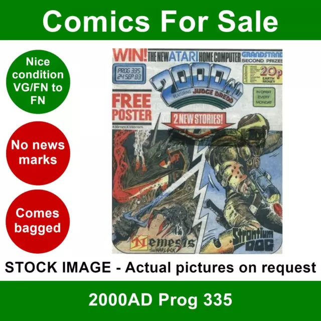 2000AD Prog 335 comic - Nice VG/FN clean - NO FREE GIFT - 24 September 1983