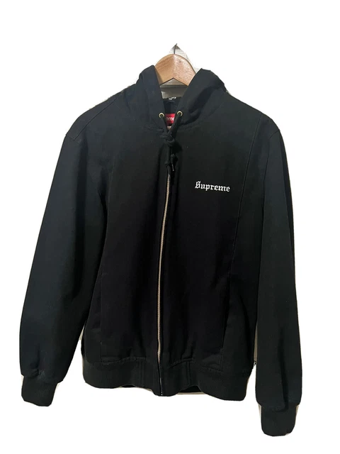 SUPREME 2 TONE Hooded Work Jacket SS17 Black Medium Jacket MENS  