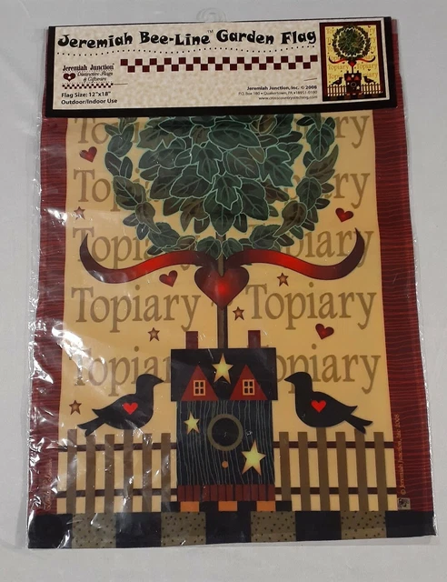 Jeremiah Bee-Line 2008 Country Topiary # JFL065 Garden Flag  12" x 18" Birds