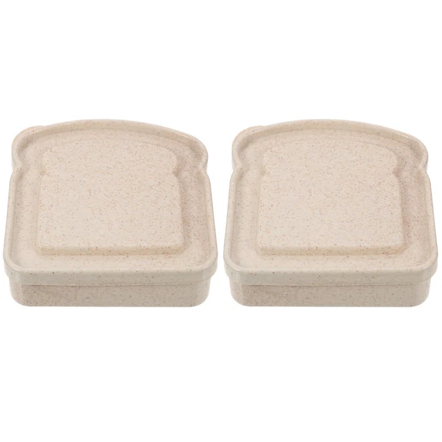 2 cajas de almacenamiento de pan sándwich estuches de almacenamiento de postres uso diario alimentos