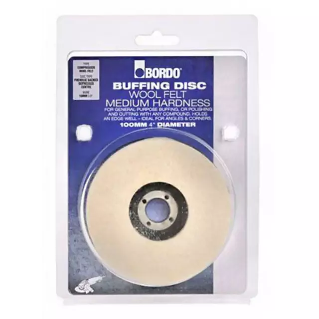 Bordo WOOL FELT BUFFING & POLISHING DISC WHEEL Use On Angle Grinder-100 Or 127mm