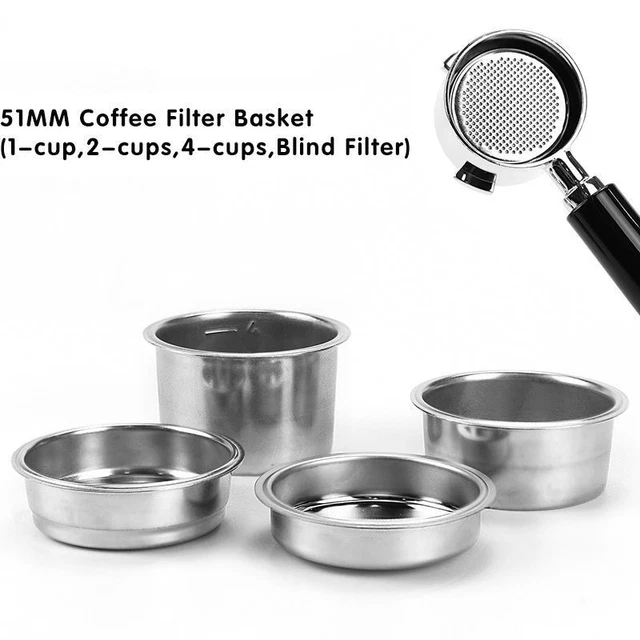 COFFEE FILTER BASKET Replacement Stainless Steel Bottomless Portafilter
