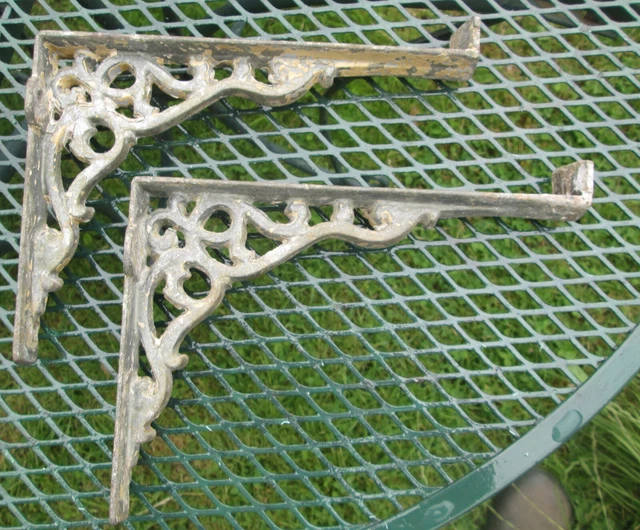 ANTIQUE VICTORIAN CAST Iron Cistern Shelf Brackets Holders Antique