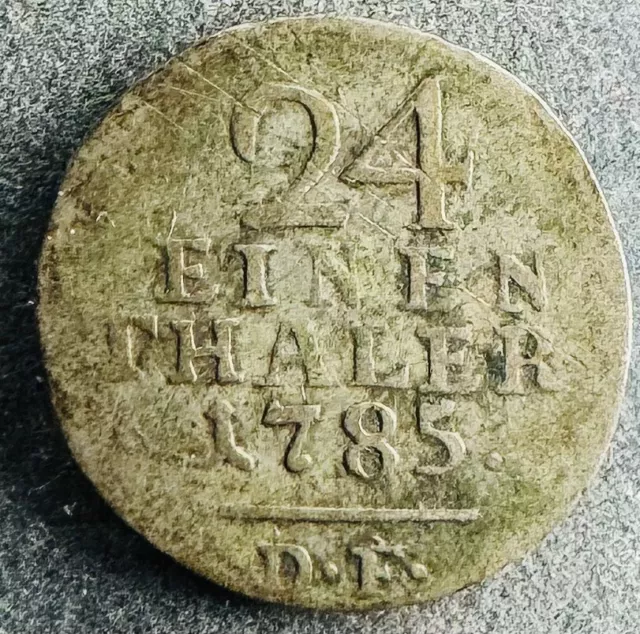 1/24 Thaler 1785 DF Hessen-Kassel Friedrich II 1,93 g Billon KM#525 K190324A0