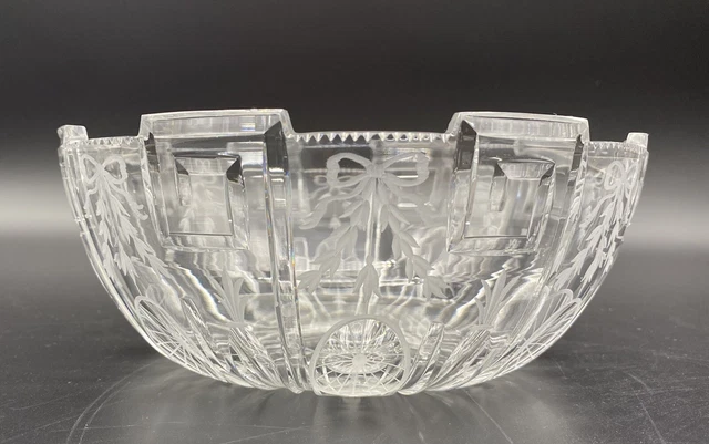Antique Hawkes Abp American Brilliant Neoclassical Cut Glass Castle Crystal Bowl