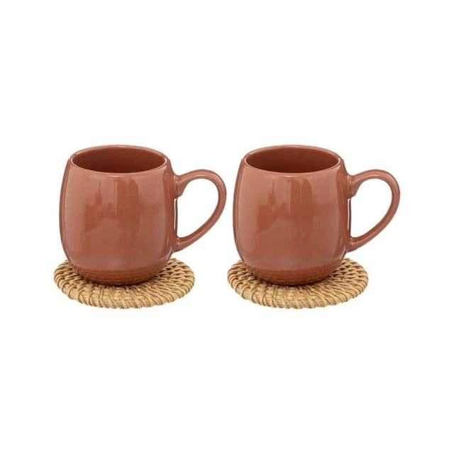 Lot de 2 Tasses à Café "Alicante" 10cl Terracotta